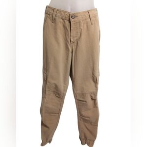 Joie Women's Khaki Cargo Pants with Utility Pockets Adjustable Tie Ankle Size 29